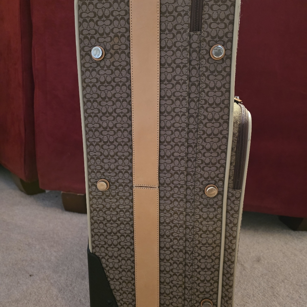 Coach Brown and Tan Rolling Suitcase - Picture 11 of 12